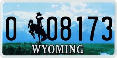 WY license plate 008173