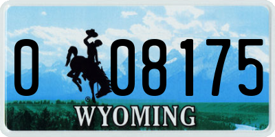 WY license plate 008175