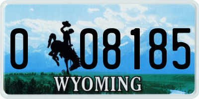 WY license plate 008185