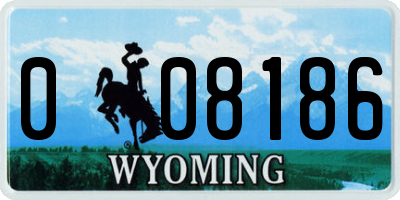 WY license plate 008186