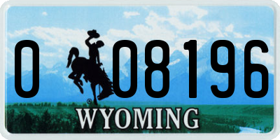 WY license plate 008196