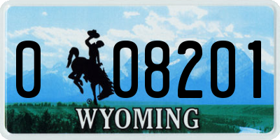 WY license plate 008201
