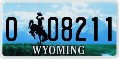 WY license plate 008211