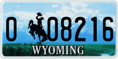 WY license plate 008216