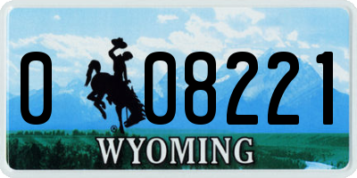 WY license plate 008221