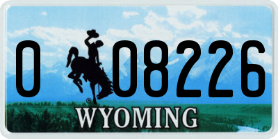 WY license plate 008226