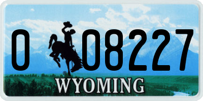 WY license plate 008227