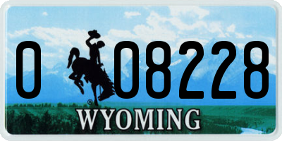 WY license plate 008228