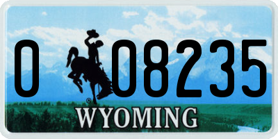 WY license plate 008235