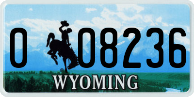 WY license plate 008236