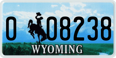 WY license plate 008238