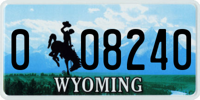 WY license plate 008240