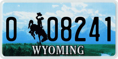 WY license plate 008241