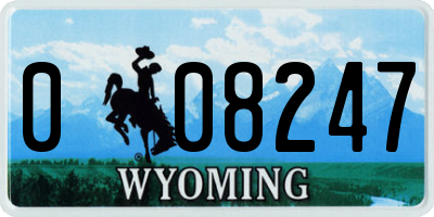 WY license plate 008247