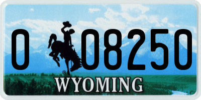 WY license plate 008250