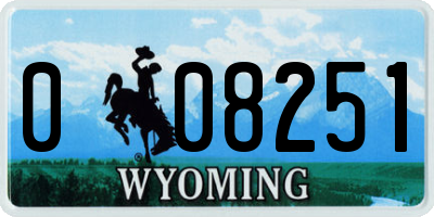 WY license plate 008251