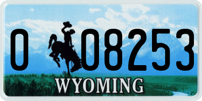 WY license plate 008253