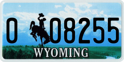 WY license plate 008255