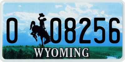 WY license plate 008256