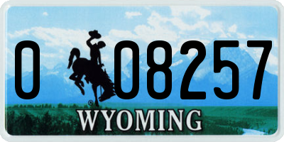 WY license plate 008257