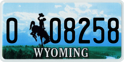 WY license plate 008258