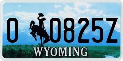WY license plate 00825Z