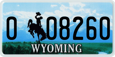 WY license plate 008260