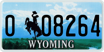 WY license plate 008264