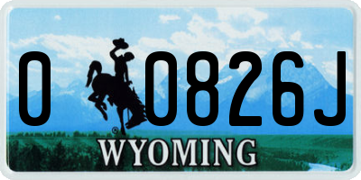 WY license plate 00826J