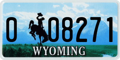 WY license plate 008271
