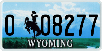 WY license plate 008277
