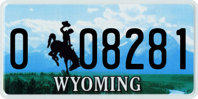 WY license plate 008281