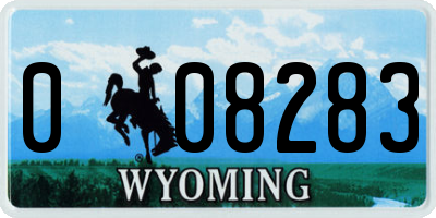 WY license plate 008283