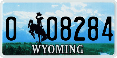 WY license plate 008284