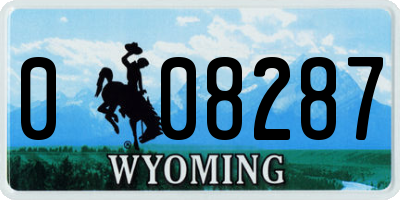 WY license plate 008287