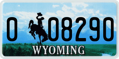 WY license plate 008290