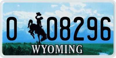 WY license plate 008296