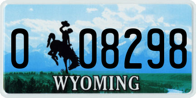 WY license plate 008298