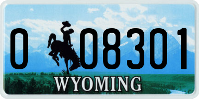WY license plate 008301