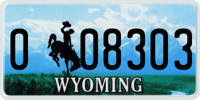 WY license plate 008303