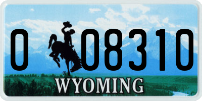 WY license plate 008310