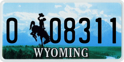 WY license plate 008311