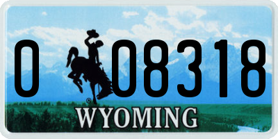 WY license plate 008318