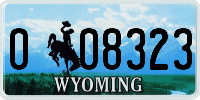 WY license plate 008323
