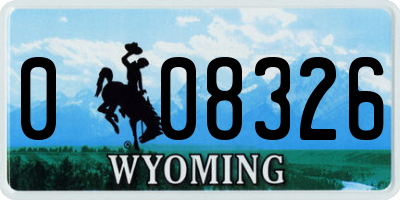 WY license plate 008326