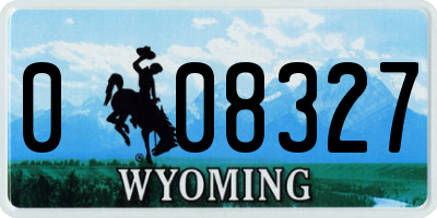 WY license plate 008327