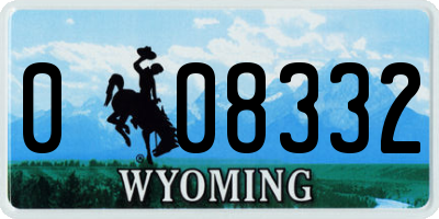 WY license plate 008332