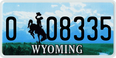 WY license plate 008335