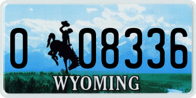 WY license plate 008336