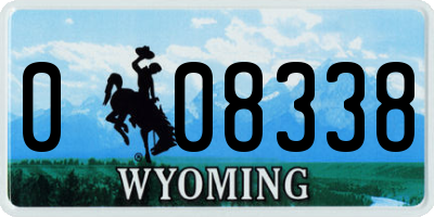 WY license plate 008338